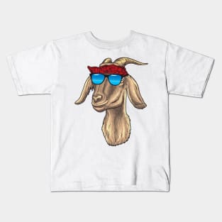 Goat with Sunglasses and Bandana Kids T-Shirt